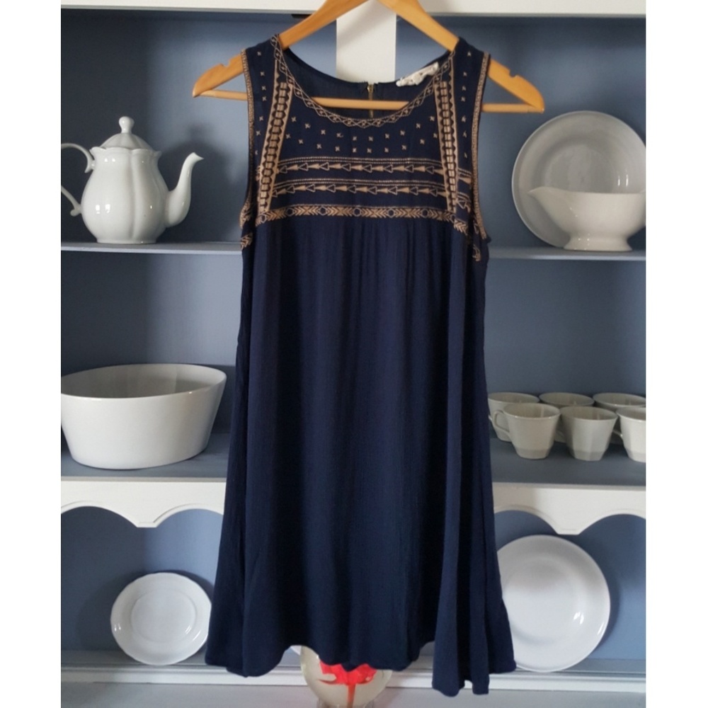 Altar'd State Boho Embroidered Shirt Dress Tunic